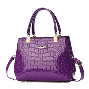 Bolsa Feminina Luxuosa com Padrão Crocodilo