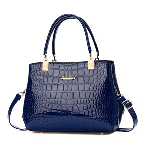 Bolsa Feminina Luxuosa com Padrão Crocodilo