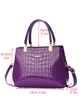 Bolsa Feminina Luxuosa com Padrão Crocodilo