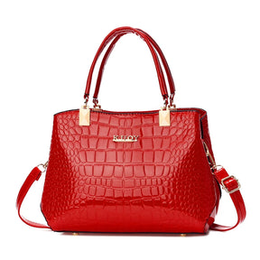 Bolsa Feminina Luxuosa com Padrão Crocodilo